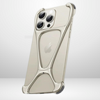 Protective Apple iPhone Back Cover - Zinc Alloy Metal Removable X Type Rimless Case for iPhone13/14/15 series - Style 5