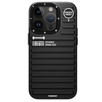 Protective Apple iPhone Back Cover - YOUNGKIT Luggage Series True Colour Case for iPhone 15 Pro (BLACK)
