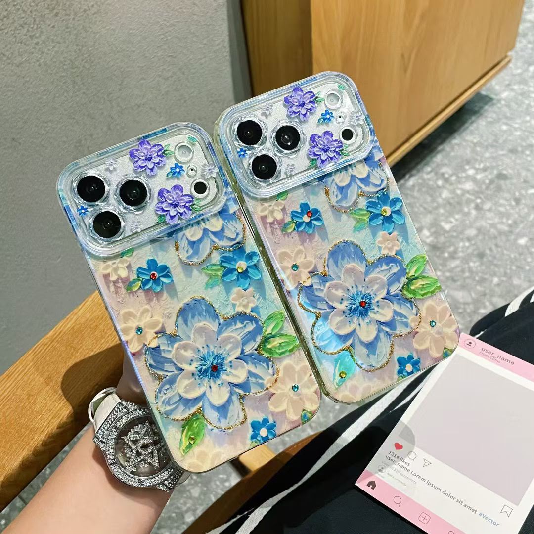 Floral Camera Lens Protector Case for iPhone Series