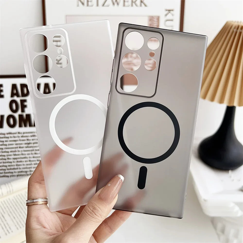 Samsung Galaxy S24 Ultra Paper Thin Case with MagSafe - Smoke Black Mobile Case by CoverMeUp - Style 4