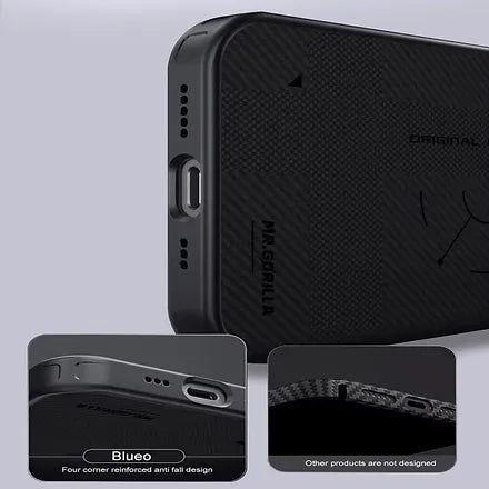 Protective Apple iPhone Back Cover - Blueo Bi Texture Aramid Fiber Case 600D Magnetic For iPhone 16 Pro - Style 2