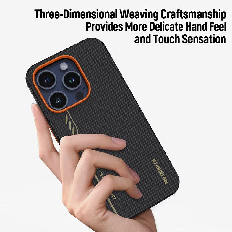 Protective Apple iPhone Back Cover - Blueo Fully Wrapped Aramid Fiber Case 600D Magnetic For iPhone 16 Pro - Style 7