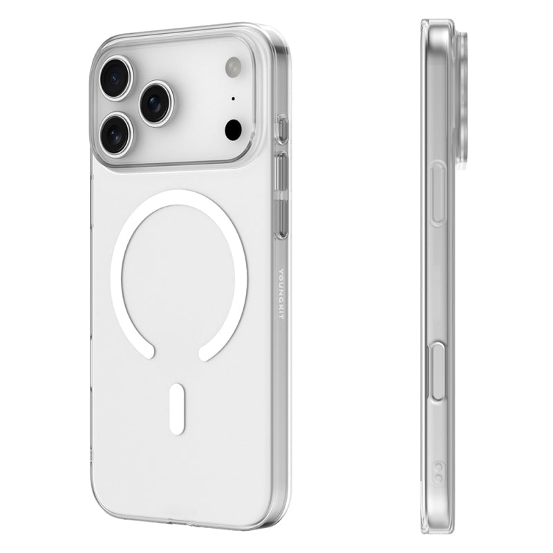 Protective Apple iPhone Back Cover - YOUNGKIT Crystal Clear Magsafe Series Transparent Case for iPhone 17 Pro Max (Transparent) - Style 3