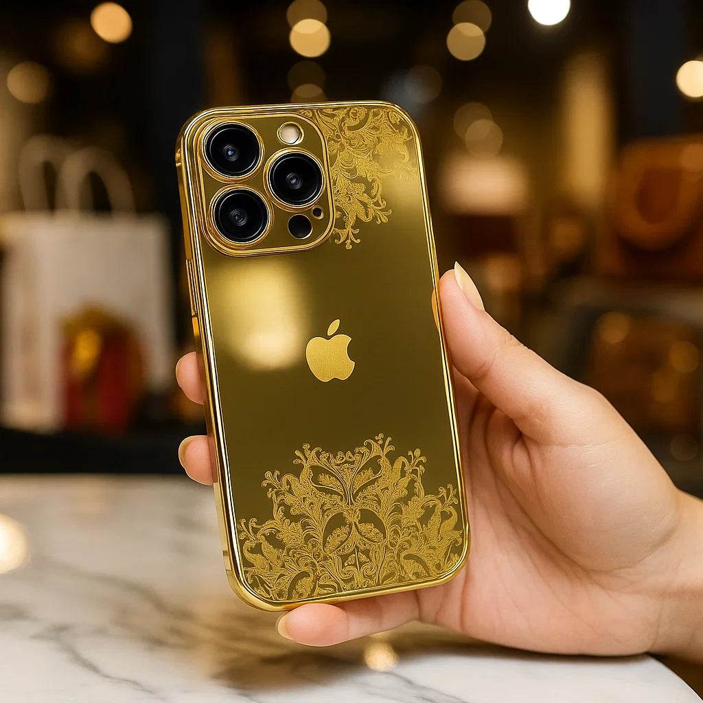 Protective Apple iPhone Back Cover - Refined Gold Luxurious Logo Case - iPhone