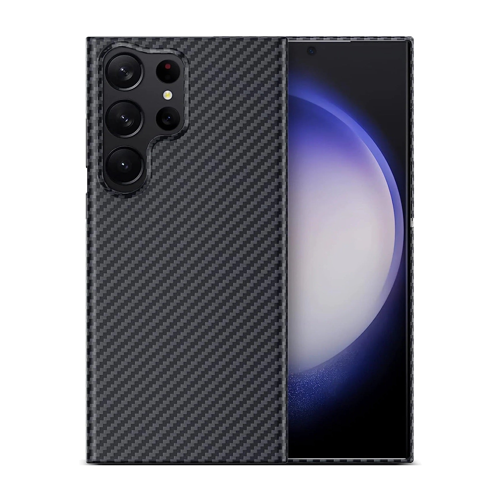 Samsung Galaxy S24 Ultra Carbon Fiber Aramid Kevilar Case - Black Mobile Case by CoverMeUp - Style 6