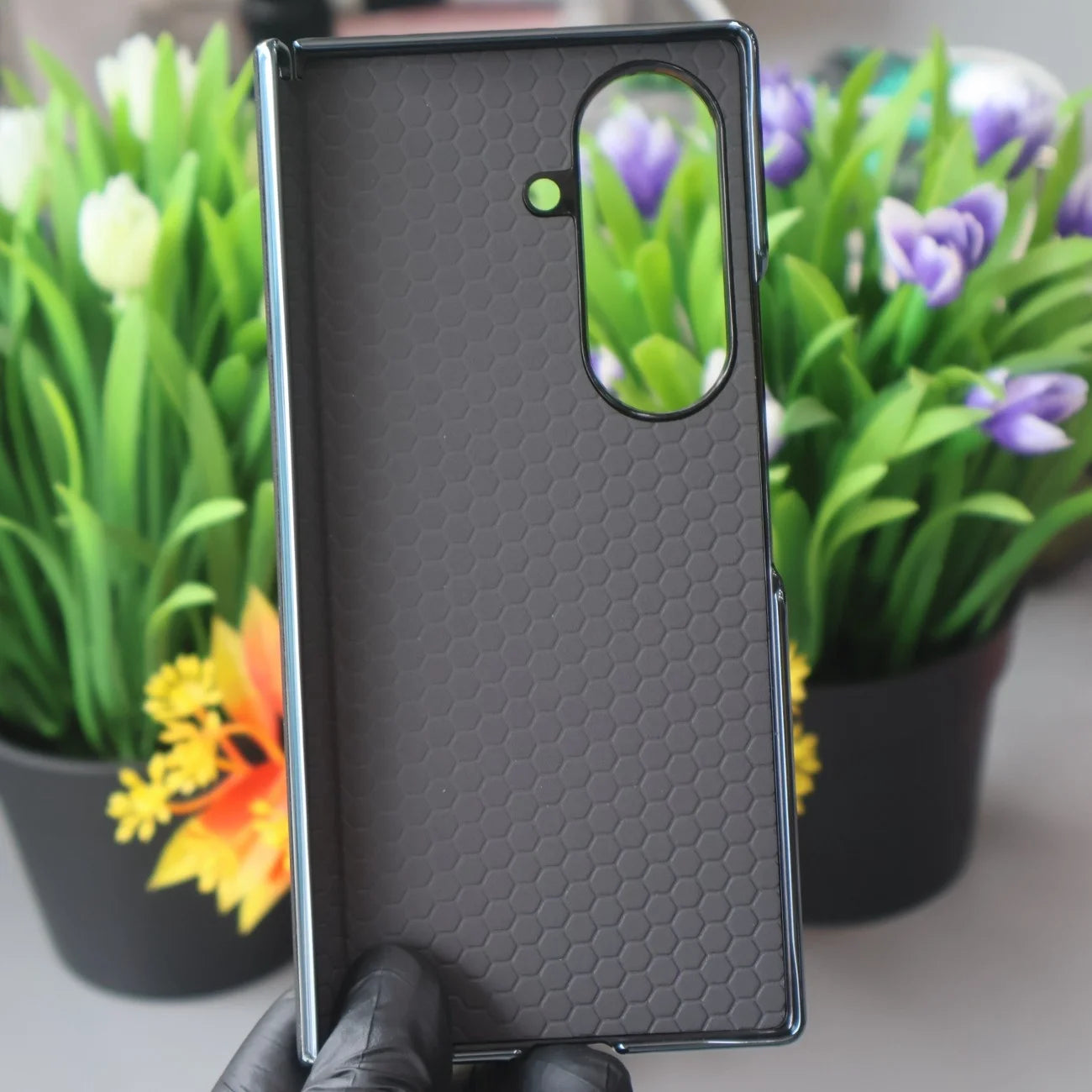 DFANS Chrome Leather Case with Hinge Protection-Samsung Galaxy Z Fold 8 Series Mobile Case by CoverMeUp