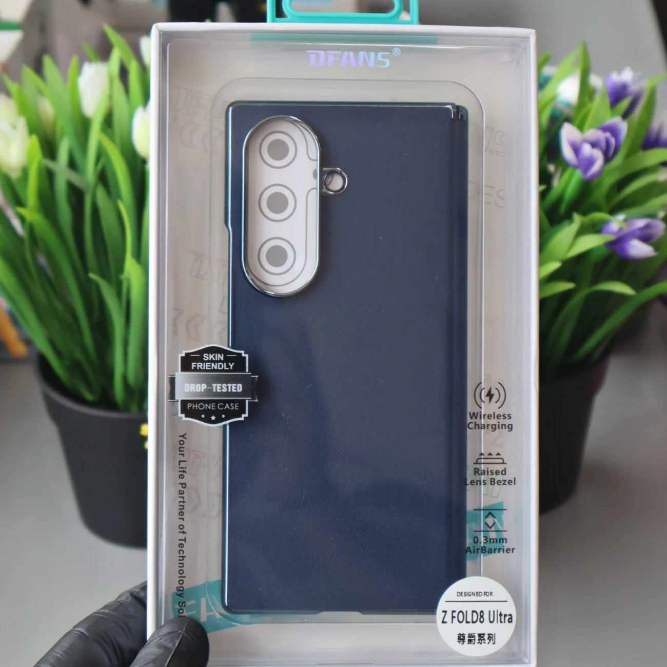 DFANS Chrome Leather Case with Hinge Protection-Samsung Galaxy Z Fold 8 Series Mobile Case by CoverMeUp - Style 6