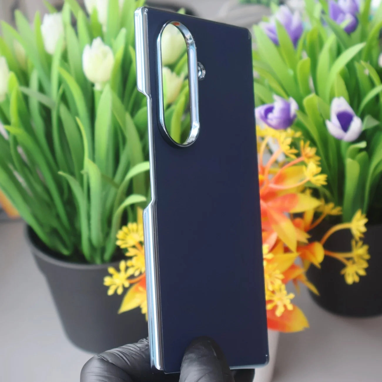 DFANS Chrome Leather Case with Hinge Protection-Samsung Galaxy Z Fold 8 Series Mobile Case by CoverMeUp - Style 7