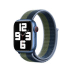 Blue/Moose Green Sports Loop for iWatch 38mm, 40mm & 41mm Series 1 2 3 4 5 6 7 (Watch Not Included) Mobile Case by CoverMeUp - Style 2