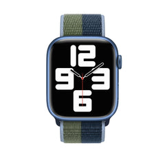 Blue/Moose Green Sports Loop for iWatch 38mm, 40mm & 41mm Series 1 2 3 4 5 6 7 (Watch Not Included)