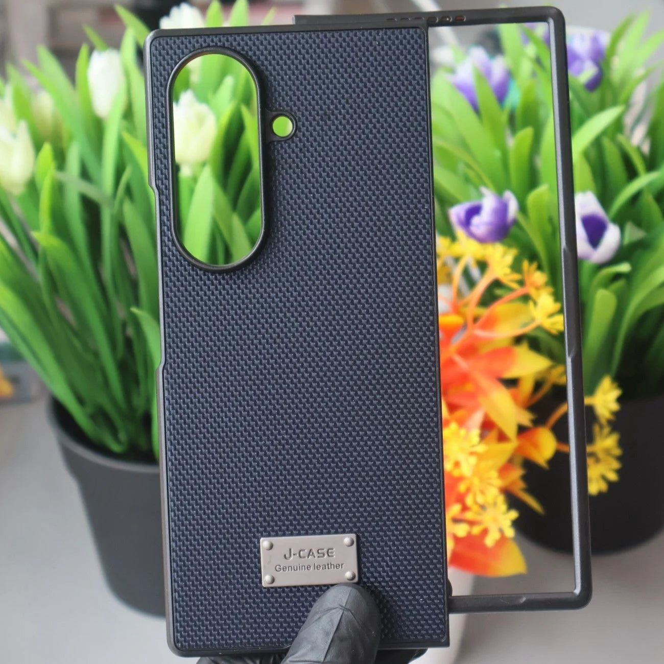 J-Case Leather Textured Case-Samsung Z Fold 8 Series