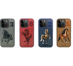 Protective Apple iPhone Back Cover - Santa Barbara Genuine Leather Case Boris Series for iPhone 15 Pro - Style 3