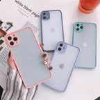 Protective Apple iPhone Back Cover - Colored Bumper Frosted Case For iPhone 12 Pro, Dark Purple - Style 4