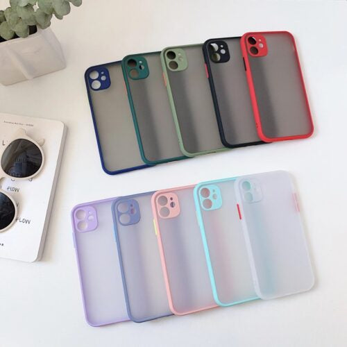 Colored Bumper Frosted Case For iPhone 12 Pro, Dark Purple