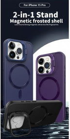 Protective Apple iPhone Back Cover - iPhone Metal Ring Stand Magsafe Cover - Style 10