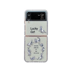 Cute Cartoon Cat Phone Case for Samsung Galaxy Z Flip 4 Mobile Case by CoverMeUp - Style 3