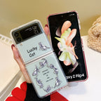 Cute Cartoon Cat Phone Case for Samsung Galaxy Z Flip 4 Mobile Case by CoverMeUp - Style 4