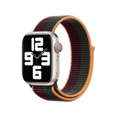 Cherry/Forest Green Sports Loop for iWatch 38mm, 40mm & 41mm Series 1 2 3 4 5 6 7 (Watch Not Included)