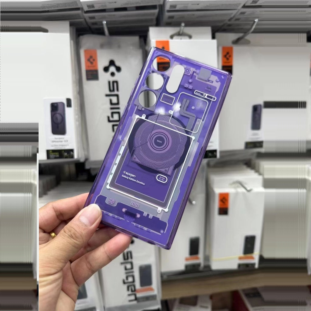 Samsung Galaxy S24 Ultra Zero One Hybrid Machine Shockproof Case - Purple Mobile Case by CoverMeUp