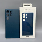 Samsung Galaxy S24 Ultra Leather Case Slim Profile - Blue Mobile Case by CoverMeUp - Style 2