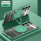 Samsung Galaxy S24 Ultra Invisible Magnetic Stand Anti Yellowing Electroplating Case - Green Mobile Case by CoverMeUp
