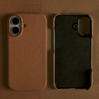 Luxury Real Leather Phone Case with MagSafe (Lychee Pattern) Mobile Case by CoverMeUp - Style 51
