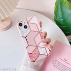 Protective Apple iPhone Back Cover - Geometric Marble Glossy Pattern Case for iPhone - Style 3