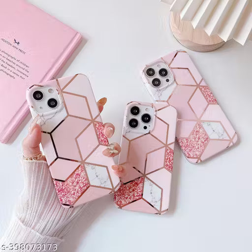 Geometric Marble Glossy Pattern Case for iPhone