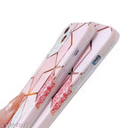 Protective Apple iPhone Back Cover - Geometric Marble Glossy Pattern Case for iPhone - Style 5