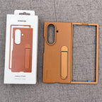 Samsung Galaxy Z Fold7 Leather Protective Shell Case Cover with Stand