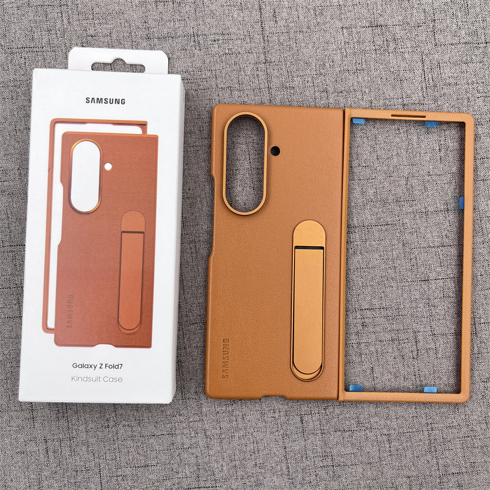Samsung Galaxy Z Fold7 Leather Protective Shell Case Cover with Stand