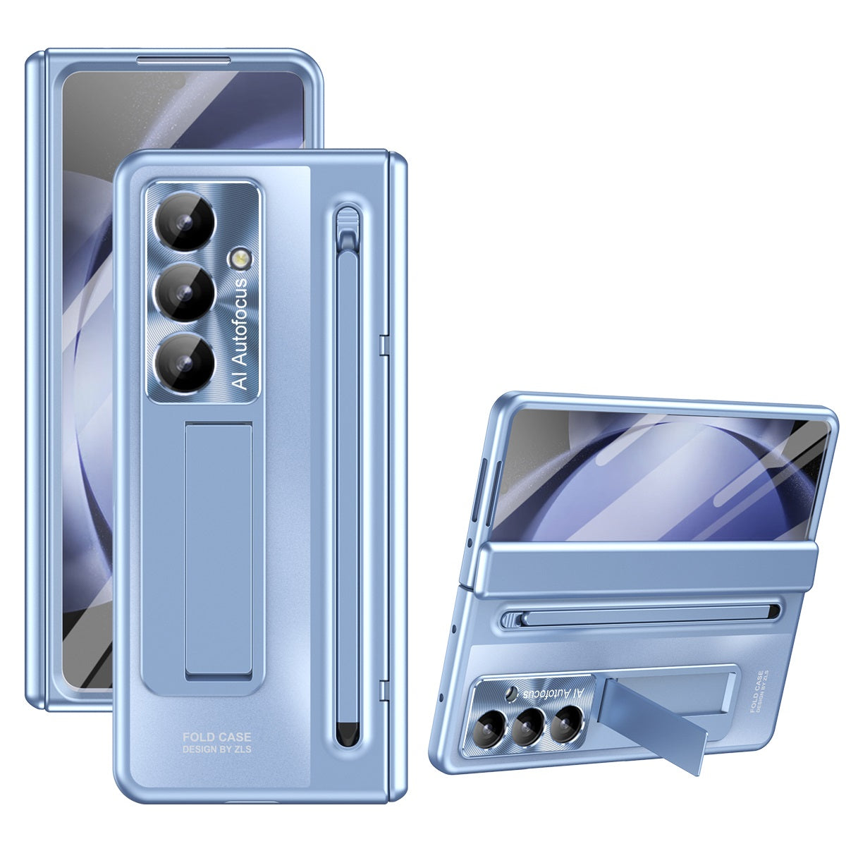 Samsung Galaxy Z Fold7 Electroplating Case with Stylus, Kickstand & Glass Protection