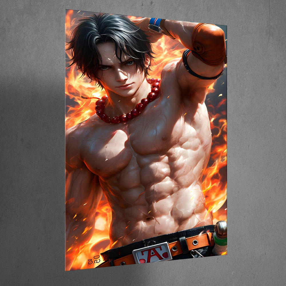 Metal Poster - One Piece Portgas D Ace OP19 Mobile Case by CoverMeUp - Style 3