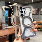 Samsung Galaxy S25 Ultra Frameless Metal Bumper Case with Magsafe & 360° Rotatable Ring & Kickstand - Desert Mobile Case by CoverMeUp - Style 6