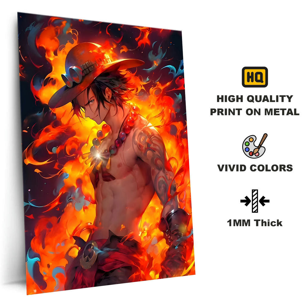 Metal Poster - One Piece Portgas D Ace OP17 Mobile Case by CoverMeUp - Style 4