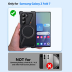 Samsung Galaxy Z Fold 7 Framless Z Shape Metal Bumper with Magsafe & 360° Rotation Ring