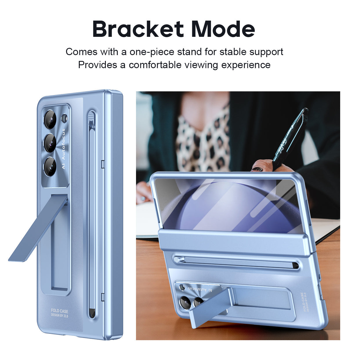 Samsung Galaxy Z Fold7 Electroplating Case with Stylus, Kickstand & Glass Protection