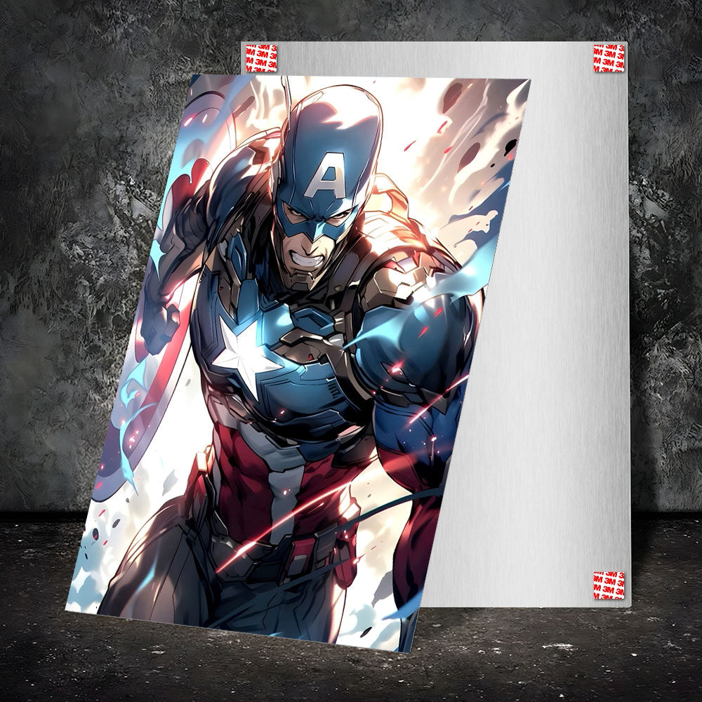 Metal Poster - Superhero Captain America CAP05 Mobile Case by CoverMeUp - Style 2