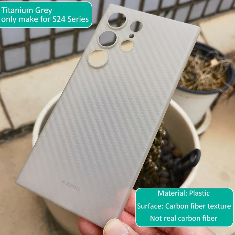 Samsung Galaxy S24 Ultra Kzdoo Air Carbon 0.45mm Ultra Thin Case - Titanium Mobile Case by CoverMeUp - Style 3