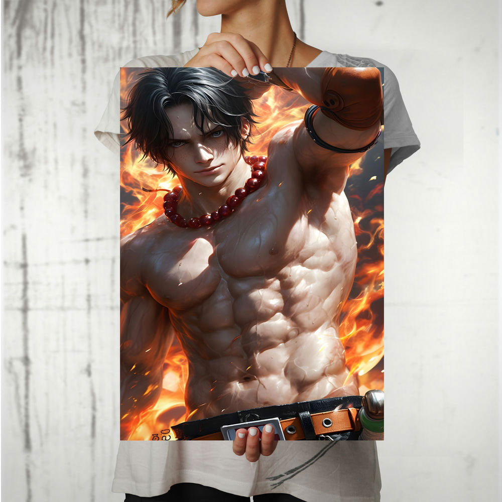 Metal Poster - One Piece Portgas D Ace OP19 Mobile Case by CoverMeUp - Style 8