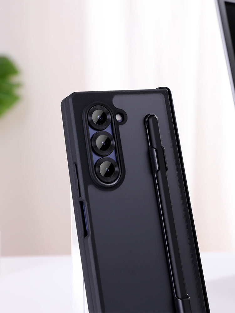 Samsung Galaxy Z Fold7 Shockproof Case with Hinge Protection & Stylus - Smoke