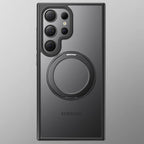 Samsung Galaxy S25 Ultra Matte Shockproof Case with Magsafe & 360° Magnetic Rotting Ring - Black Mobile Case by CoverMeUp
