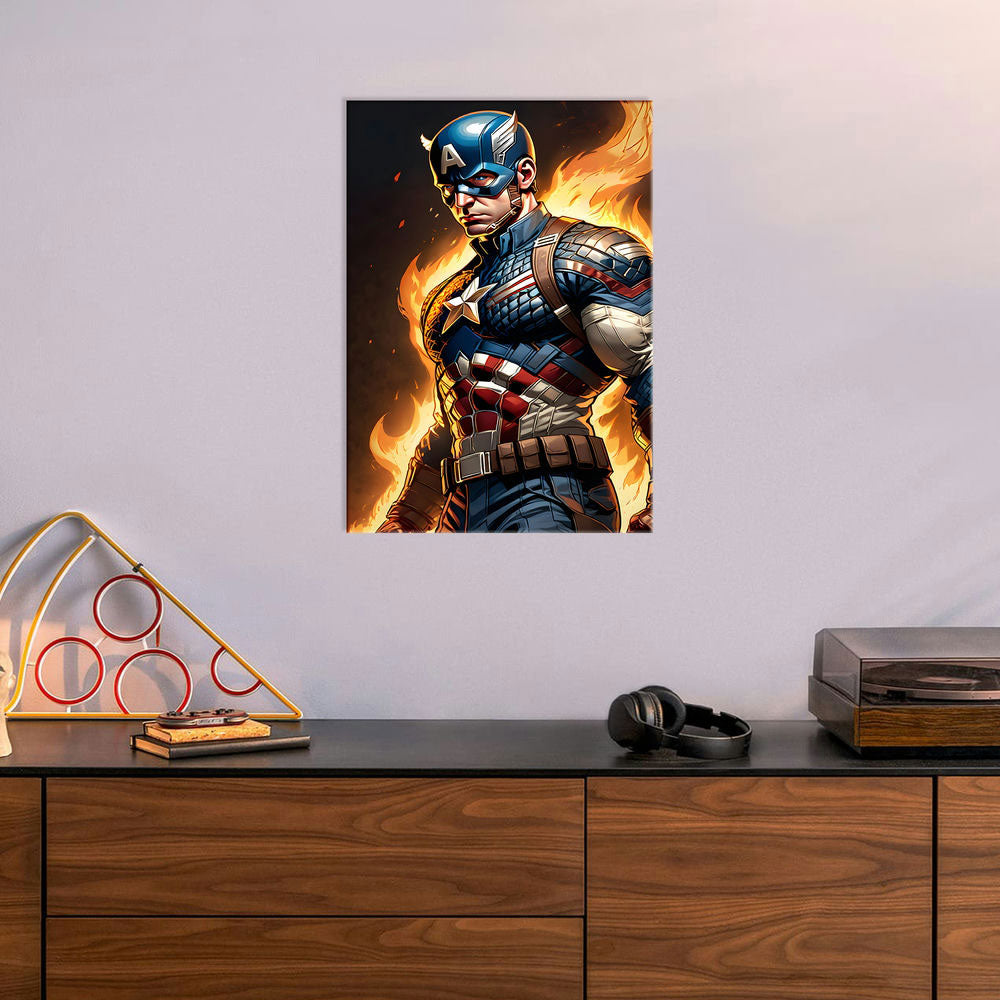 Metal Poster - Superhero Captain America CAP06 Mobile Case by CoverMeUp - Style 6