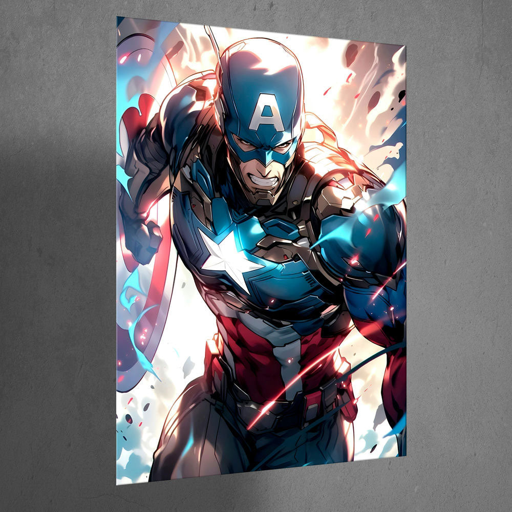 Metal Poster - Superhero Captain America CAP05 Mobile Case by CoverMeUp - Style 3