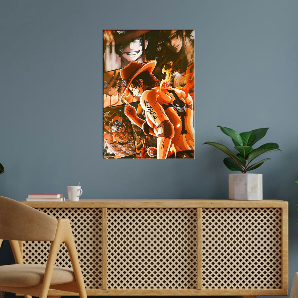 Metal Poster - One Piece Portgas D Ace OP20 Mobile Case by CoverMeUp - Style 5