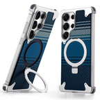 Samsung Galaxy S26 Ultra Frameless Metal Bumper Case with Magsafe and Stand - Blue Mobile Case by CoverMeUp