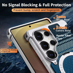Samsung Galaxy S26 Ultra Frameless Metal Bumper Case with Magsafe and Stand - Blue Mobile Case by CoverMeUp - Style 6