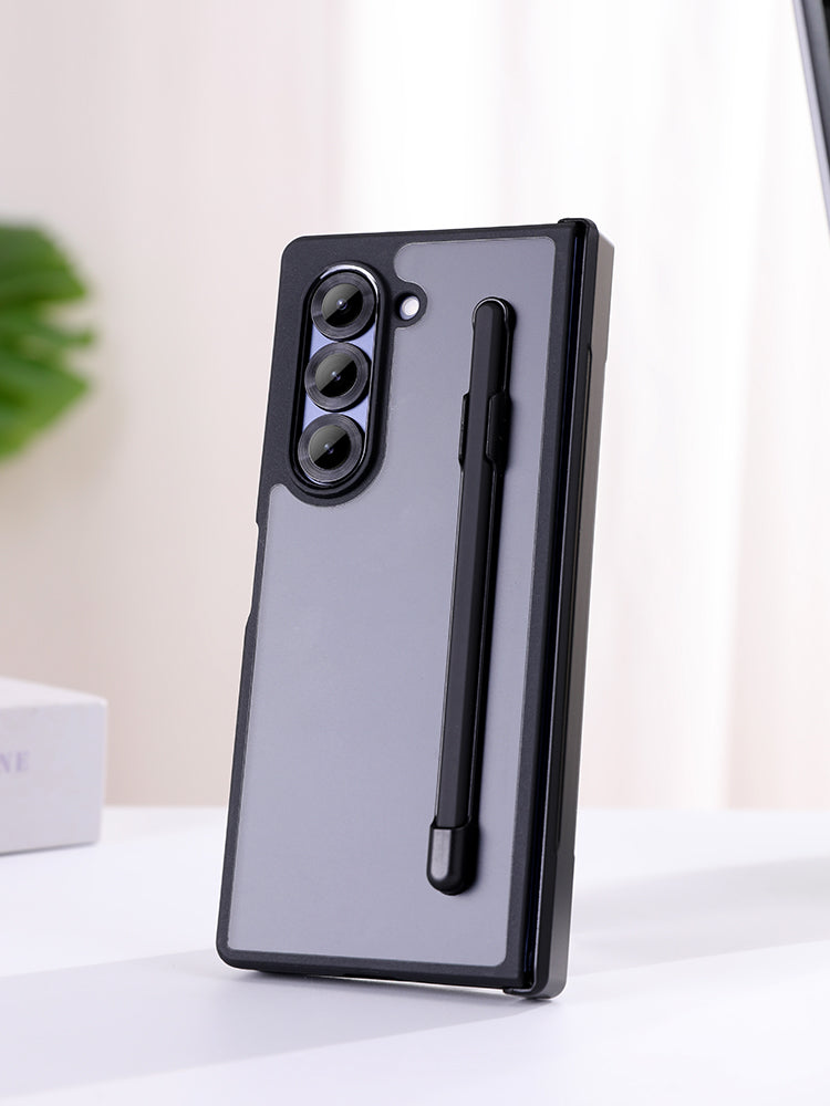 Samsung Galaxy Z Fold7 Shockproof Case with Hinge Protection & Stylus - Smoke