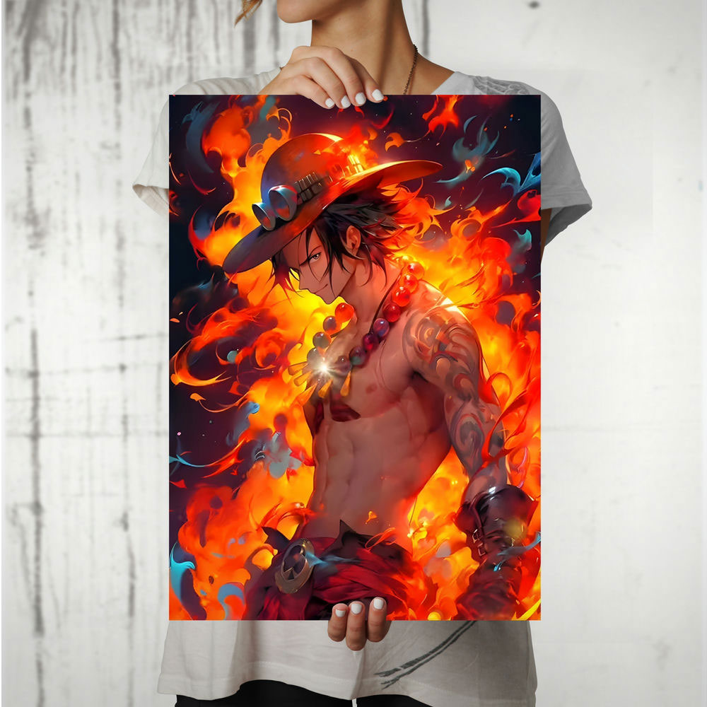 Metal Poster - One Piece Portgas D Ace OP17 Mobile Case by CoverMeUp - Style 8