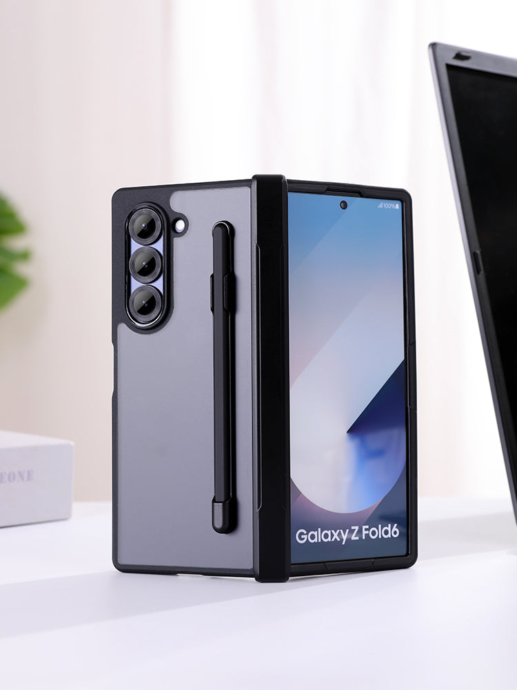 Samsung Galaxy Z Fold7 Shockproof Case with Hinge Protection & Stylus - Smoke